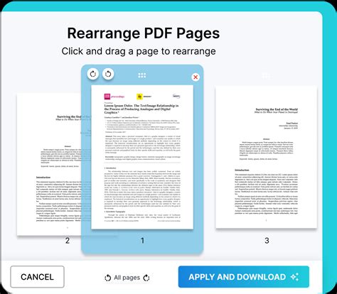 Reorder and rearrange PDF pages online for free .